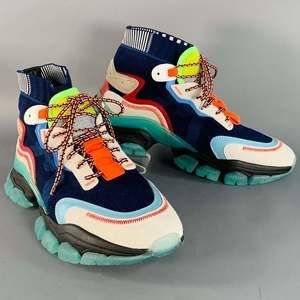 MONCLER Multi Color Nylon Mesh High Top Sneakers